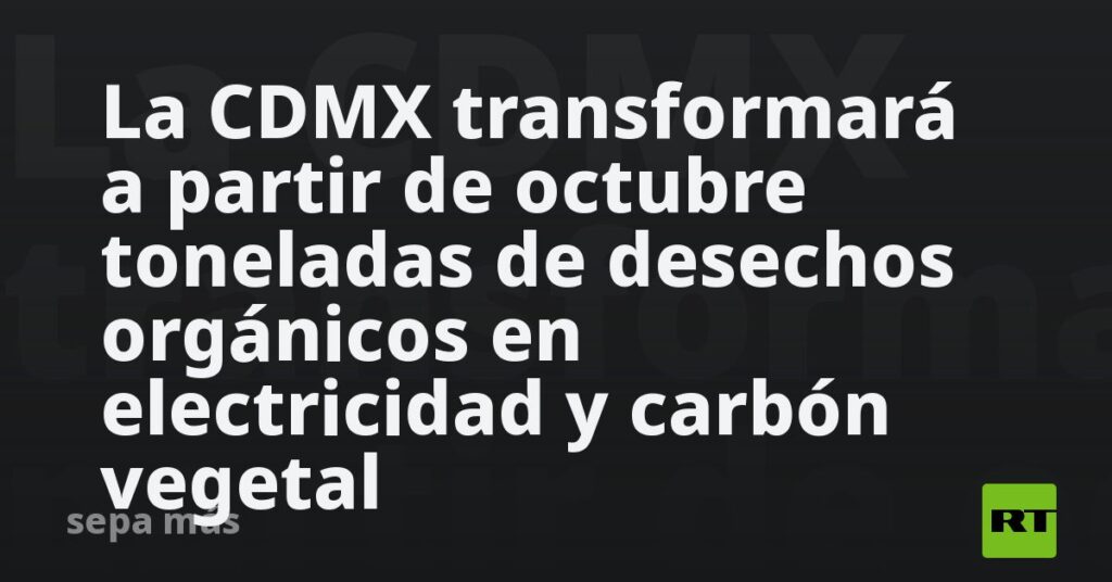 La CDMX transformará a partir de octubre toneladas de desechos orgánicos en electricidad y carbón vegetal
