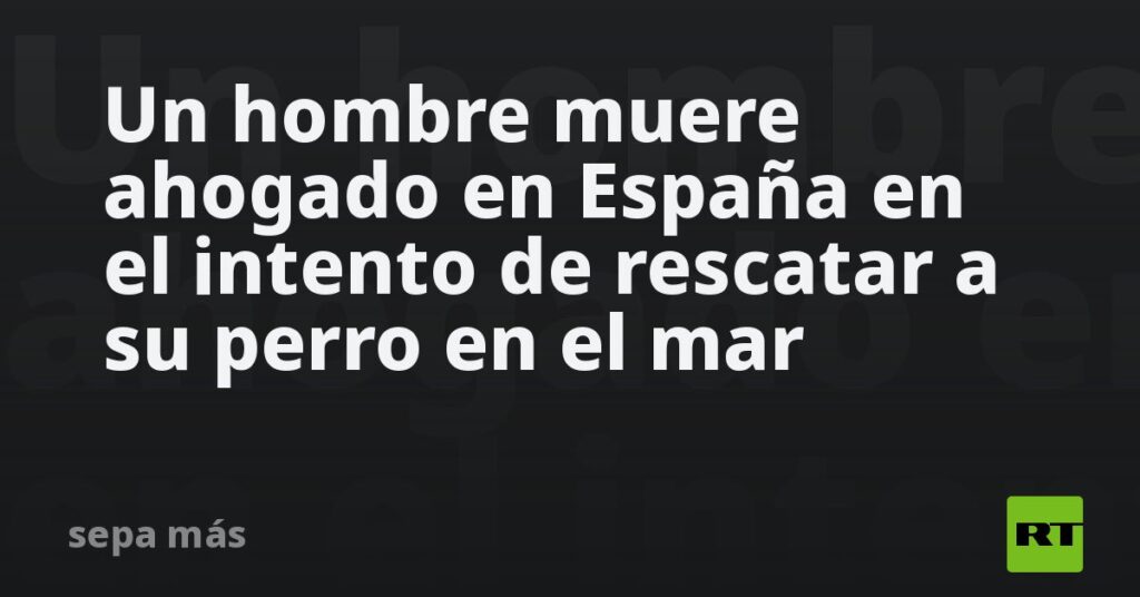 Un hombre muere ahogado en España en el intento de rescatar a su perro en el mar